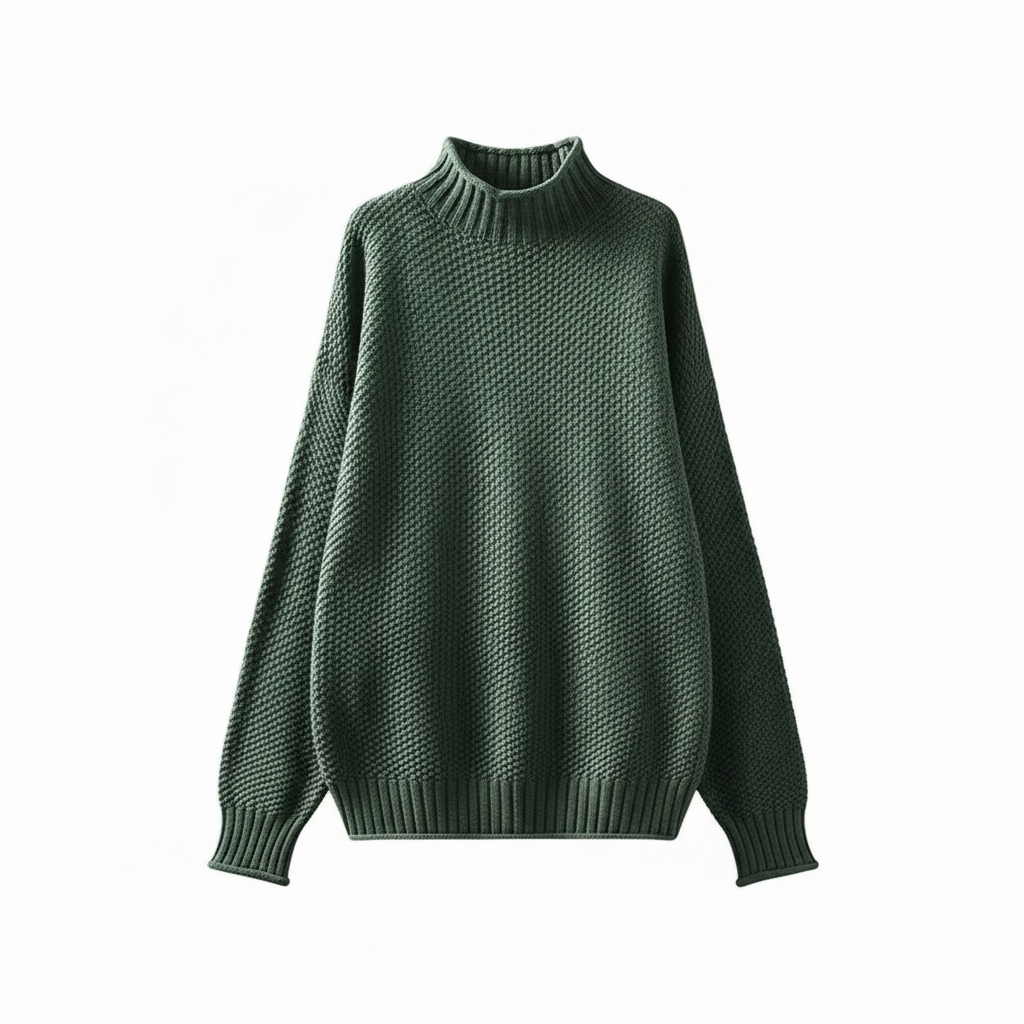 Przytulny Oversize'owy Sweter Z Wysokim Kołnierzem